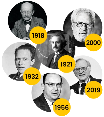 Nobelpreise 1918 1921 1932 1956 2000 2019